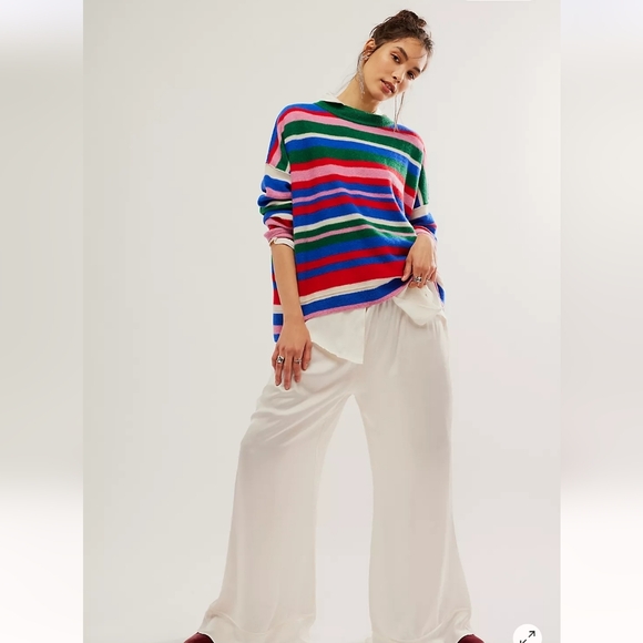 Free People NWOTs Easy Street Cashmere Multi-Stripe Tunic - Picture 1 of 7